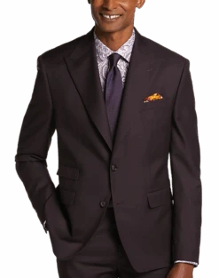 Tayion Classic Fit Suit Separates Coat, Wine Plum -Male Clothing Store MW40 3X60 07 TAYION WINE PLUM PURPLE ALT5