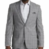 Calvin Klein Slim Fit Suit Separates, Gray Plaid 1 Calvin Klein Slim Fit Suit Separates, Gray Plaid -Male Clothing Store MW40 3X9L 64 CALVIN KLEIN GRAY PLAID MAIN