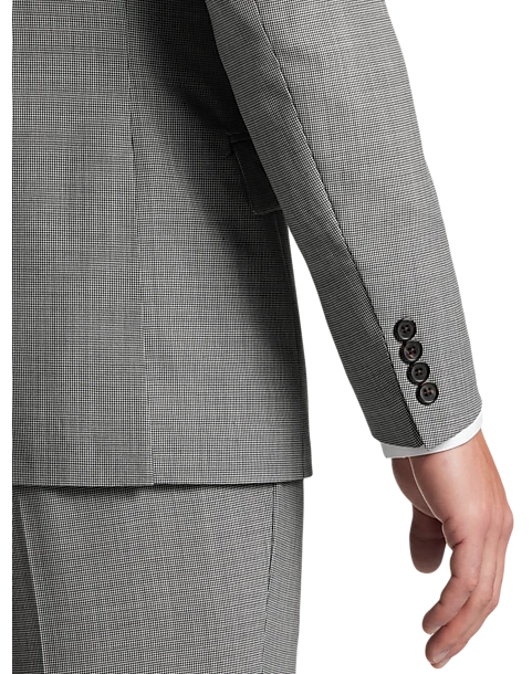 Lauren By Ralph Lauren Double Breasted Classic Fit Suit, Black & White Houndstooth - Image 2