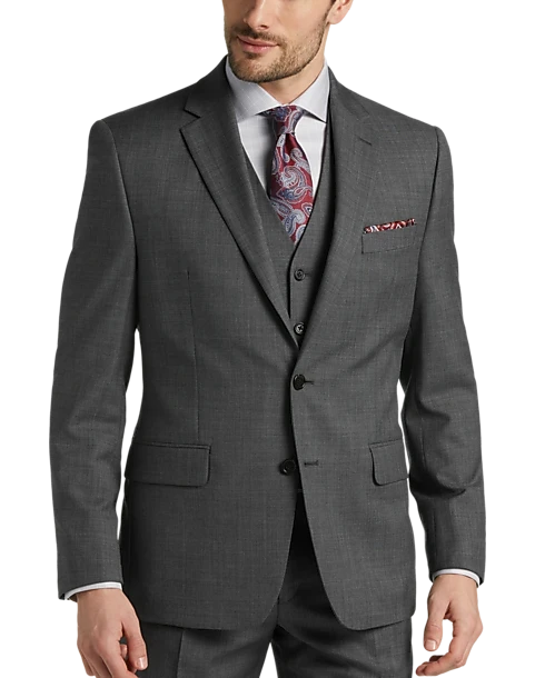 Joseph Abboud Classic Fit Suit Separates Coat, Gray Sharkskin 5 Joseph Abboud Classic Fit Suit Separates Coat, Gray Sharkskin - Image 3