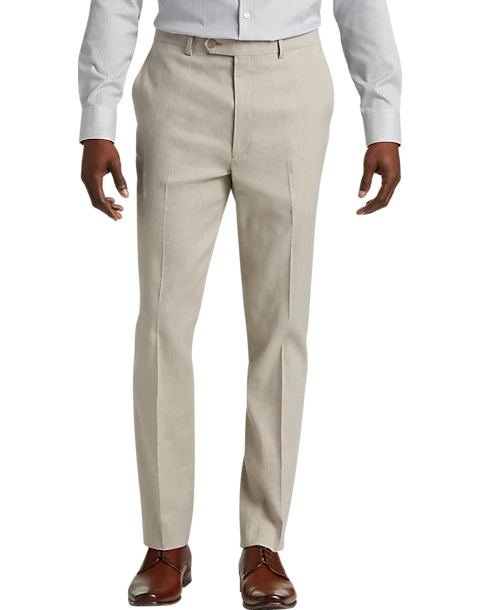 Calvin Klein Slim Fit Suit Separates Linen-Blend Pants, Tan 3 Calvin Klein Slim Fit Suit Separates Linen-Blend Pants, Tan