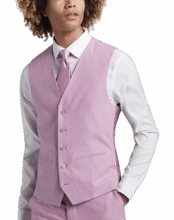 JOE Joseph Abboud Slim Fit Linen Blend Suit Separates Vest, Raspberry