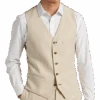 Paisley & Gray Slim Fit Suit Separates Vest, Silky Beige -Male Clothing Store MW40 3XJK 05 PAISLEY GRAY SILKY BEIGE MAIN