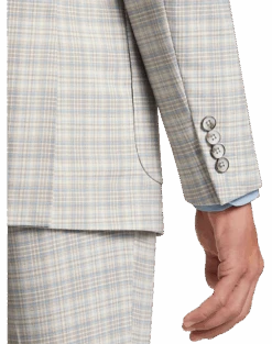 Paisley & Gray Slim Fit Suit Separates Coat, Baby Blue & Tan Plaid -Male Clothing Store MW40 3XJR 96 PAISLEY GRAY BABY BLUE TAN PLAID ALT2