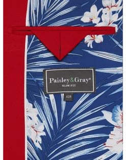 Paisley & Gray Slim Fit Suit Separates Coat, Hot Rod Red 11 Paisley & Gray Slim Fit Suit Separates Coat, Hot Rod Red -Male Clothing Store MW40 3XJW 11 PAISLEY GRAY HOT ROD RED ALT3
