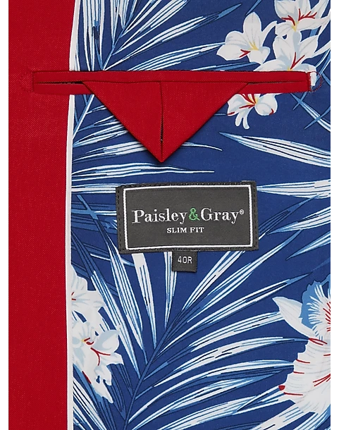 Paisley & Gray Slim Fit Suit Separates Coat, Hot Rod Red 6 Paisley & Gray Slim Fit Suit Separates Coat, Hot Rod Red - Image 4