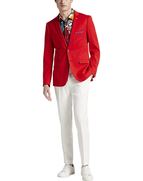 Paisley & Gray Slim Fit Suit Separates Coat, Hot Rod Red 8 Paisley & Gray Slim Fit Suit Separates Coat, Hot Rod Red - Image 6