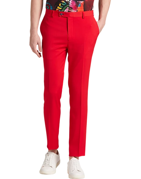 Paisley & Gray Slim Fit Suit Separates Pants, Hot Rod Red 3 Paisley & Gray Slim Fit Suit Separates Pants, Hot Rod Red