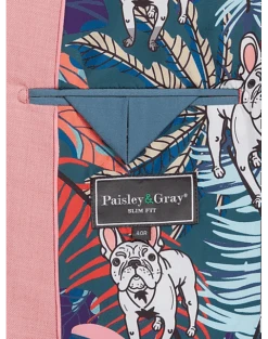 Paisley & Gray Slim Fit Suit Separates Coat, Pink Carnation -Male Clothing Store MW40 3XK0 45 PAISLEY GRAY PINK CARNATION ALT3