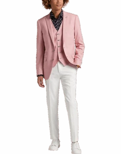 Paisley & Gray Slim Fit Suit Separates Coat, Pink Carnation -Male Clothing Store MW40 3XK0 45 PAISLEY GRAY PINK CARNATION ALT5