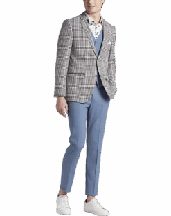 Paisley & Gray Slim Fit Suit Separates, Black And White Houndstooth -Male Clothing Store MW40 3XK5 87 PAISLEY GRAY BLACK WHITE HOUNDS CHECK ALT5