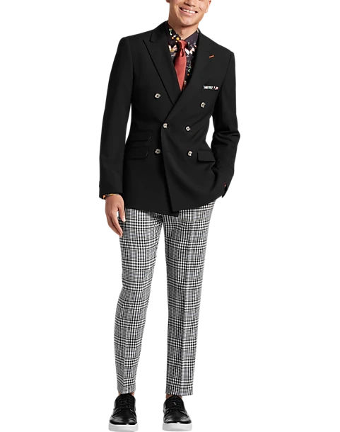 Paisley & Gray Slim Fit Double Breasted Suit Separates Coat, Jet Black 8 Paisley & Gray Slim Fit Double Breasted Suit Separates Coat, Jet Black - Image 6