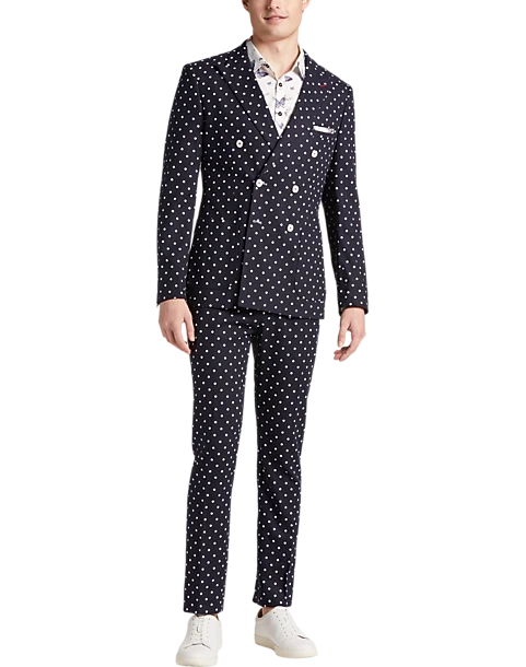Paisley & Gray Slim Fit Suit Separates Coat, Navy With White Polka Dots 4 Paisley & Gray Slim Fit Suit Separates Coat, Navy With White Polka Dots - Image 2