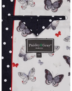 Paisley & Gray Slim Fit Suit Separates Coat, Navy With White Polka Dots 10 Paisley & Gray Slim Fit Suit Separates Coat, Navy With White Polka Dots -Male Clothing Store MW40 3XLU 27 PAISLEY GRAY NAVY WHITE POKA DOTS ALT3