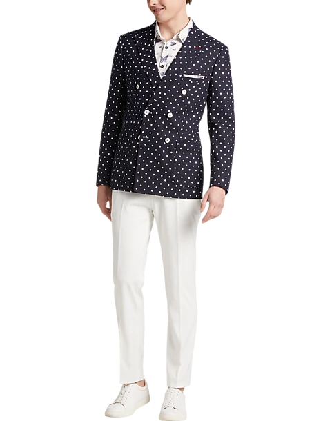 Paisley & Gray Slim Fit Suit Separates Coat, Navy With White Polka Dots 7 Paisley & Gray Slim Fit Suit Separates Coat, Navy With White Polka Dots - Image 5