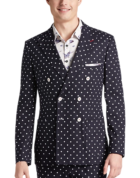 Paisley & Gray Slim Fit Suit Separates Coat, Navy With White Polka Dots 3 Paisley & Gray Slim Fit Suit Separates Coat, Navy With White Polka Dots