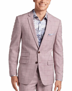 Paisley & Gray Slim Fit Suit Separates Coat, Cranberry Windowpane