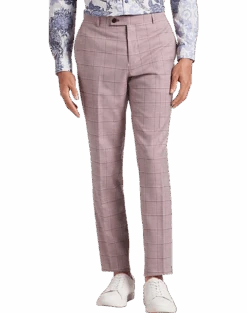 Paisley & Gray Slim Fit Suit Separates Pants, Cranberry Windowpane