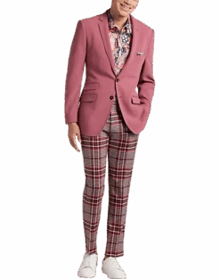 Paisley & Gray Slim Fit Suit Separates Coat, Dark Pink -Male Clothing Store MW40 3XM2 07 PAISLEY GRAY DARK PINK KNIT ALT5