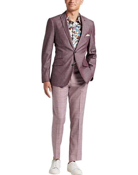 Paisley & Gray Slim Fit Suit Separates Coat, Mulberry 8 Paisley & Gray Slim Fit Suit Separates Coat, Mulberry - Image 6