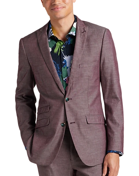 Paisley & Gray Slim Fit Suit Separates Coat, Mulberry 3 Paisley & Gray Slim Fit Suit Separates Coat, Mulberry