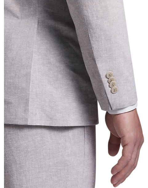 JOE Joseph Abboud Slim Fit Linen Blend Suit Separates Coat, Tan Chambray 4 JOE Joseph Abboud Slim Fit Linen Blend Suit Separates Coat, Tan Chambray - Image 2