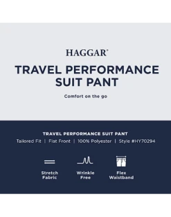 Haggar Travel Performance Classic Fit Suit Separates Pants, Blue Tic 7 Haggar Travel Performance Classic Fit Suit Separates Pants, Blue Tic -Male Clothing Store MW40 3Y50 02 HAGGAR BLACK SOLID ALT2