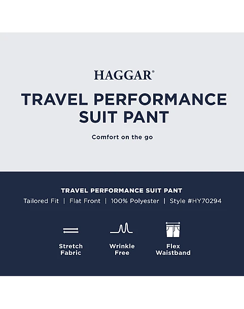 Haggar Travel Performance Classic Fit Suit Separates Pants, Blue Tic 5 Haggar Travel Performance Classic Fit Suit Separates Pants, Blue Tic - Image 3