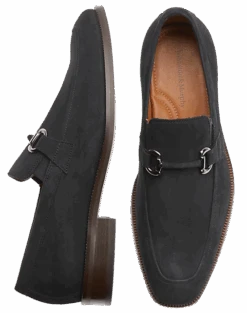 Johnston & Murphy Everett Suede Loafers, Black