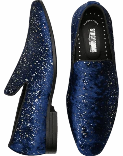 Stacy Adams Stellar Velvet Constellation Formal Loafers, Blue