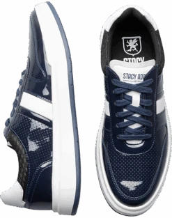 Stacy Adams Cashton Perforated Sneakers, Navy Patent