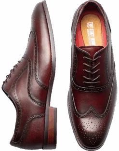 Stacy Adams Kaine Wingtip Lace-Up Dress Shoes, Burgundy