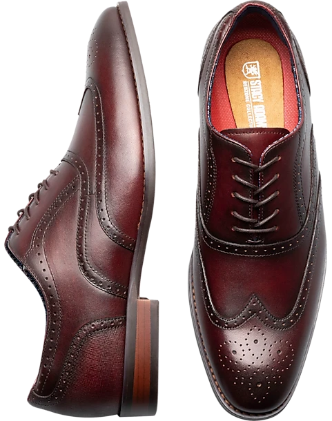 Stacy Adams Kaine Wingtip Lace-Up Dress Shoes, Burgundy 3 Stacy Adams Kaine Wingtip Lace-Up Dress Shoes, Burgundy