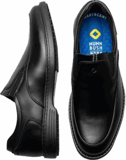 Nunn Bush Wade Work Moc Toe Slip On Shoes, Black