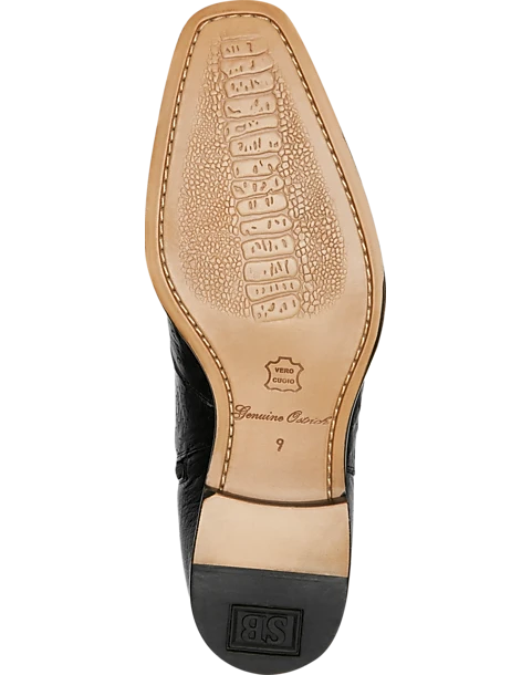 Belvedere Roger Ostrich Chelsea Boot, Black 4 Belvedere Roger Ostrich Chelsea Boot, Black - Image 2