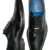 Belvedere Nino Ostrich & Eel Cap Toe Oxfords, Black -Male Clothing Store MW40 42ET 02 BELVEDERE BLACK MAIN
