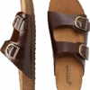 Eastland Cambridge Double Buckle Slide Sandals, Olive -Male Clothing Store MW40 42F1 03 EASTLAND MAHOGANY MAIN