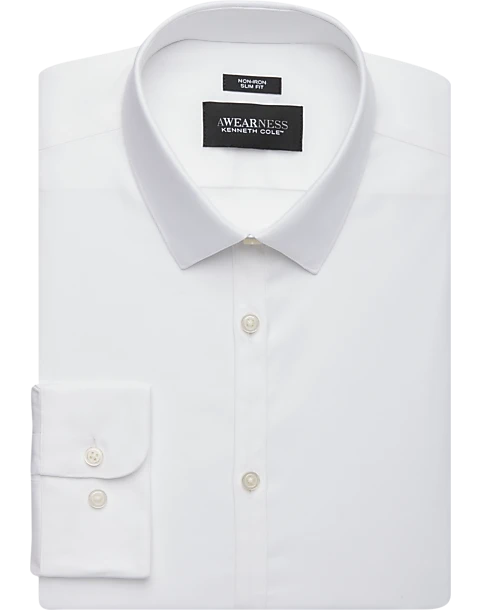 Awearness Kenneth Cole Slim Fit Performance Stretch Dress Shirt, White 3 Awearness Kenneth Cole Slim Fit Performance Stretch Dress Shirt, White