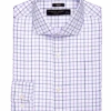 Pronto Uomo Slim Fit Spread Collar Shirt, Purple Windowpane Plaid -Male Clothing Store MW40 5FG8 30 PRONTO UOMO PURPLE MAIN
