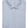 Calvin Klein Refined Cotton Stretch Supima Slim Fit Dress Shirt, Blue Plaid
