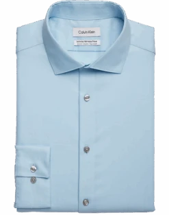 Calvin Klein Infinite Wrinkle Free Slim Fit Stretch Collar Dress Shirt, Aqua