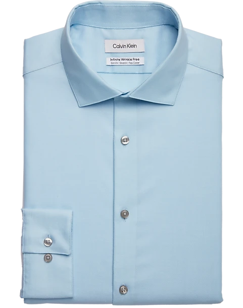 Calvin Klein Infinite Wrinkle Free Slim Fit Stretch Collar Dress Shirt, Aqua 3 Calvin Klein Infinite Wrinkle Free Slim Fit Stretch Collar Dress Shirt, Aqua