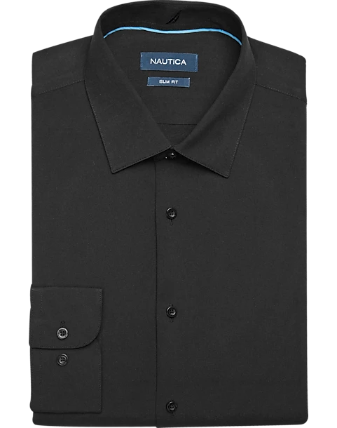 Nautica Slim Fit Four-Way Stretch Dress Shirt, Black 3 Nautica Slim Fit Four-Way Stretch Dress Shirt, Black