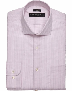 Pronto Uomo Slim Fit Spread Collar Dress Shirt, Pink Check