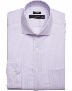 Pronto Uomo Classic Fit Spread Collar Dress Shirt, Lavender Check
