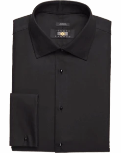 Joseph Abboud Modern Fit French Cuff Tuxedo Formal Shirt, Black