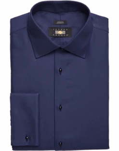 Joseph Abboud Modern Fit French Cuff Tuxedo Formal Shirt, Navy