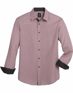 Michael Strahan Modern Fit Sport Shirt, Red Stripe