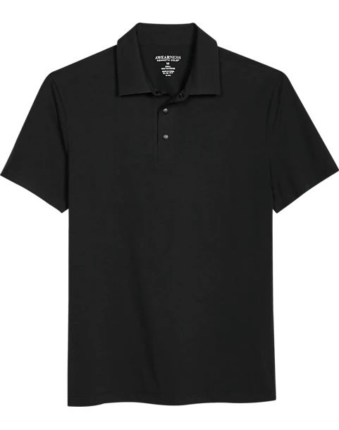 Awearness Kenneth Cole Modern Fit Welded Polo, Black 3 Awearness Kenneth Cole Modern Fit Welded Polo, Black