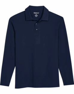 Awearness Kenneth Cole Modern Fit Long Sleeve Polo, Navy